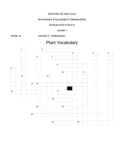 Grade 7 Integrated Science Week 10 Lesson 2 Worksheet 1 and Answer sheet